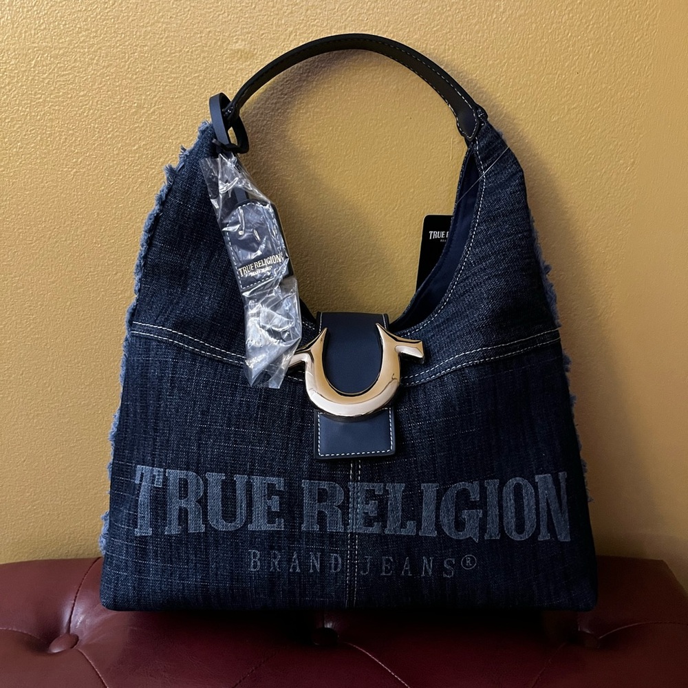 True Religion Dark Blue Denim Hobo Bag New With Tags